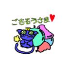 コウモリと猫のミックスです。（個別スタンプ：38）