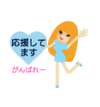 猫顔レディ（個別スタンプ：16）