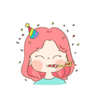 ピンク トークトーク（個別スタンプ：17）