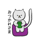 白いねこスタンプ（個別スタンプ：15）