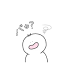 3本髪のしろいやつ 日本語（個別スタンプ：3）