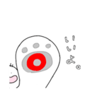 3本髪のしろいやつ 日本語（個別スタンプ：8）