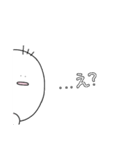 3本髪のしろいやつ 日本語（個別スタンプ：14）