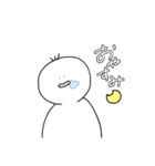 3本髪のしろいやつ 日本語（個別スタンプ：19）