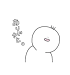 3本髪のしろいやつ 日本語（個別スタンプ：24）