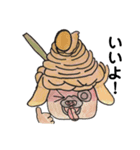 手書き モンブラン犬のあいさつスタンプ（個別スタンプ：2）
