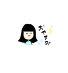 毎日使える色んな黒髪の子（個別スタンプ：4）