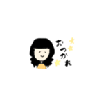 毎日使える色んな黒髪の子（個別スタンプ：6）