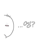 3本髪のしろいやつ（個別スタンプ：14）