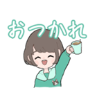 女の子とマンチカン（個別スタンプ：2）