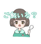 女の子とマンチカン（個別スタンプ：9）