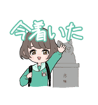 女の子とマンチカン（個別スタンプ：15）
