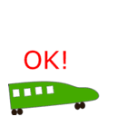 ふざけた電車の絵のスタンプ（個別スタンプ：1）
