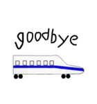 ふざけた電車の絵のスタンプ（個別スタンプ：2）