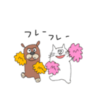白猫とブル(あいさつ言葉)（個別スタンプ：38）