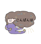 髪型すごい女の子のスタンプ（個別スタンプ：3）