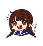 三つ編み少女の日常スタンプ（個別スタンプ：4）