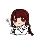 三つ編み少女の日常スタンプ（個別スタンプ：6）