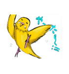 黄色いインコのスタンプ（個別スタンプ：13）