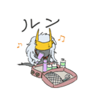 乱髪兜くんの生活（個別スタンプ：5）