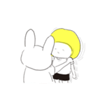 金髪きのこと愉快なうさぎさんのスタンプ（個別スタンプ：3）