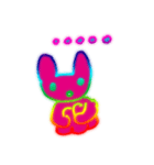 虹色マゼンタピンクうさぎ猫（個別スタンプ：6）