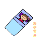 お絵かき風の女の子（個別スタンプ：3）