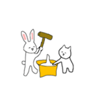 【うごく】ウサギとネコ（個別スタンプ：12）