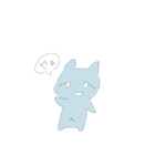 みずいろゆるねこ（個別スタンプ：1）