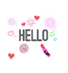 Girls Make and Flowers（個別スタンプ：3）