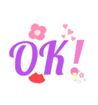 Girls Make and Flowers（個別スタンプ：4）