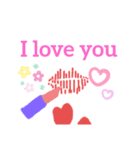 Girls Make and Flowers（個別スタンプ：9）