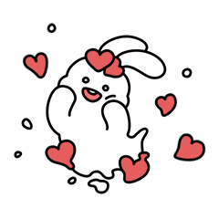 [LINEスタンプ] 可愛いぼうれいウサギ Pomo