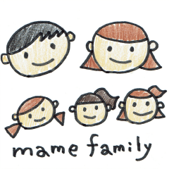 [LINEスタンプ] mame family（inoue）