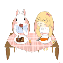 [LINEスタンプ] ふたごのウサギ メルとユキの日常