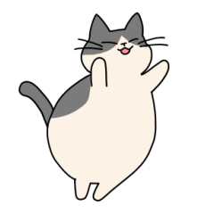 [LINEスタンプ] まるねこ（白黒）