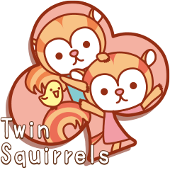 [LINEスタンプ] 「Twin Squirrels」おしゃべりな子リスたちの画像（メイン）