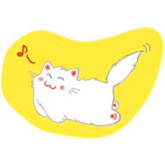 [LINEスタンプ] にゃーこ白いふわふわ