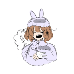 [LINEスタンプ] 毒舌うさぎと色彩少女