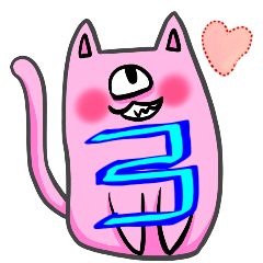 [LINEスタンプ] ピンクのネコ単3