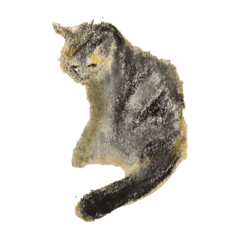 [LINEスタンプ] cats in crayon4