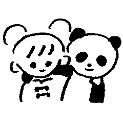 [LINEスタンプ] パンダと女の子スタンプ