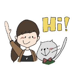 [LINEスタンプ] あたしとネコ