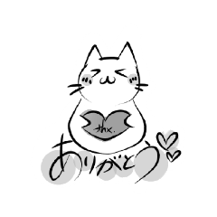 [LINEスタンプ] モノクロ猫と他。