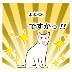 [LINEスタンプ] シンプル白猫☆カスタムスタンプ【敬語】の画像（メイン）