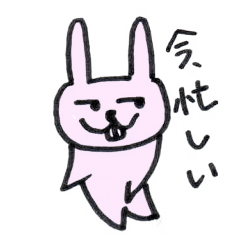 [LINEスタンプ] 目を合わせない出っ歯うさぎ