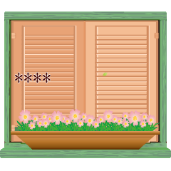 [LINEスタンプ] 窓の前に花のイラストデ​​ザイン
