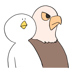 [LINEスタンプ] ハトとワシ