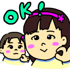 [LINEスタンプ] ニコニコ姉妹ちゃん