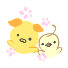 [LINEスタンプ] 子ブタandひよこ